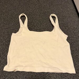 Chic Cream Ribbed Camisole